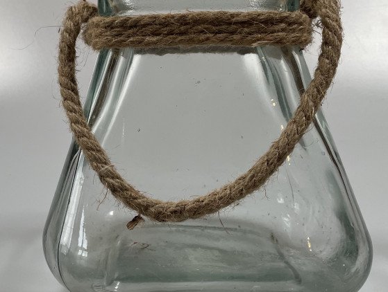 Kaarsenhouder | Glas met touw